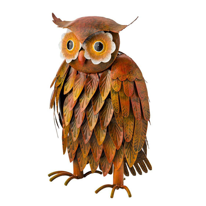 Wind & Weather Handcrafted And Hand Painted Indoor/Outdoor Metal Owl